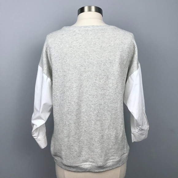 LOFT French Terry Mixed Media Crewneck Top - M - Picture 4 of 8